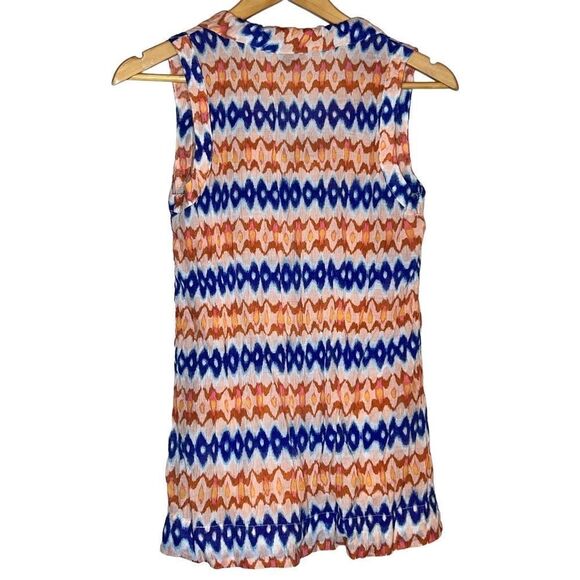 WOMEN’S Medium ~ Merona ~ Tie Neck Tank ~ Blue & Coral ~ EUC - Picture 2 of 8